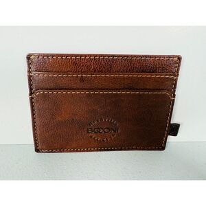 BOCONI Wallet Leather I.D. Front Pocket Slim Minimalist Brown